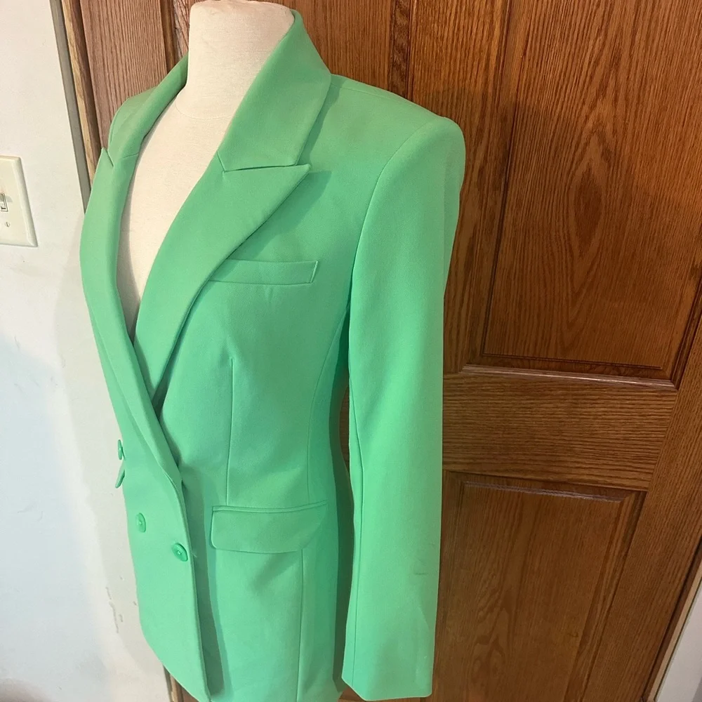Express Mint Green Double-Breasted Blazer - Picture 3 of 10